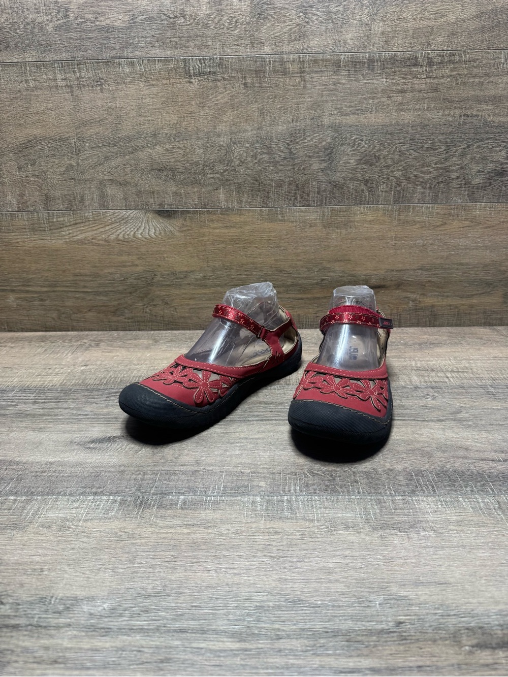 JBU Red Floral Mary Jane Flats